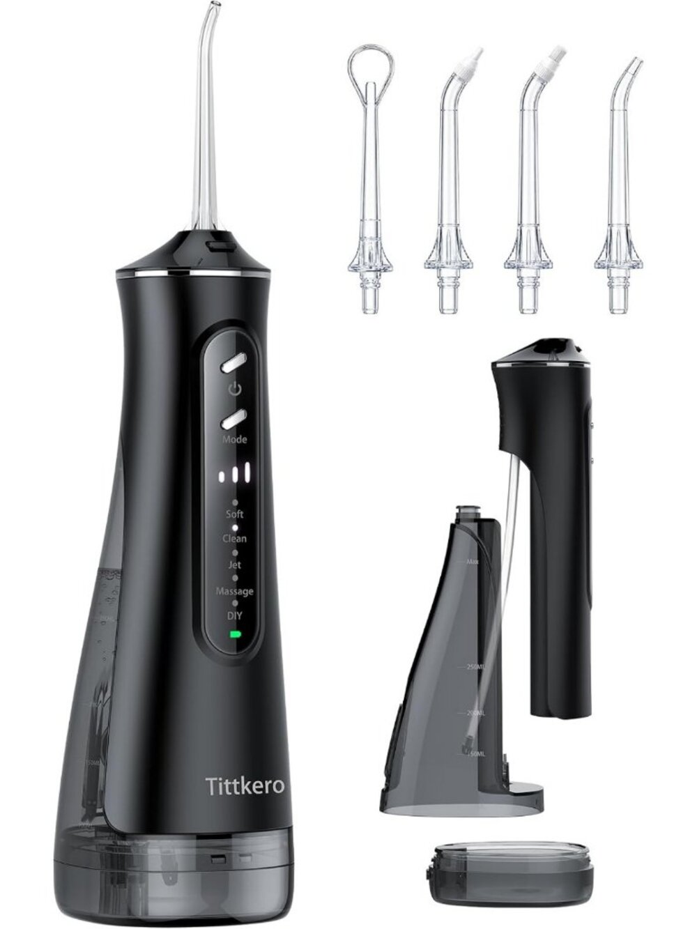 Portable Cordless Water Flosser - 300ML Detachable Tank Oral Irrigator for Teeth